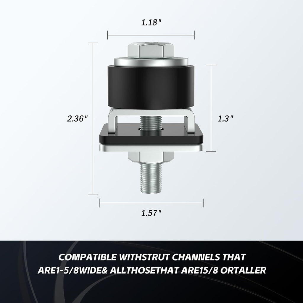 SKTREX Anti-Skid designTrolley Roller Wheels Limit Trolley Assembly Positioning for Unistrut Strut Channel with 1-5/8" Wide and All 1-5/8" or Taller Strut Channel Pack of 2