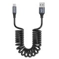 AGVEE 2 Pack 3ft Coiled Short USB to USB-C Charging Cable [USB-IF Certified] 3A Fast Charger Cord in Car for iPhone 16/15 CarPlay, Galaxy S25 S24 S23 S22 S21 S10 S9 S8, Google Pixel, Dark Gray