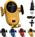 Smart Car Wireless Charger Phone Holder, Smart Sensor Car Wireless Charger, Fashion Car Charger (Yellow)