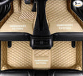 Car Floor Mats for 99% Cars, Trucks and SUVs Full Coverage Pads Protection Non-Slip Leather Floor Liners (Beige)