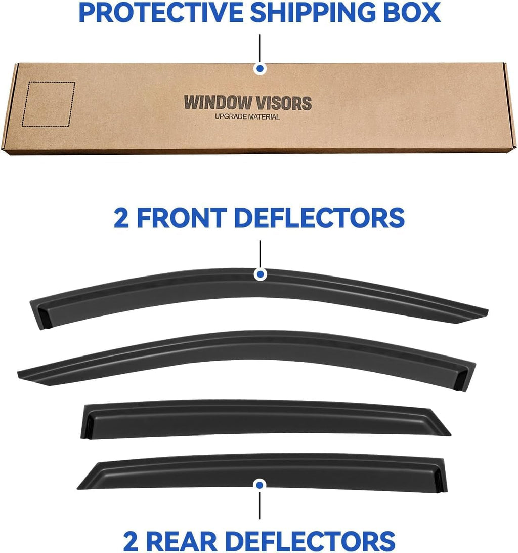 Window Visors Rain Guards for 2018-2023 Honda Accord, Out-Channel Window Vent Wind Deflectors Visors Shades for 18-23 Accord 19 20 21 22