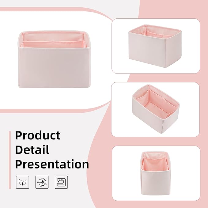 DGAZ Silk Purse Organizer Insert Fits LV Speedy 16/20/25/30/35/45 bags，Silky Smooth Bag Organizer，Luxury Handbag & Tote Shaper（Pink，SP20）