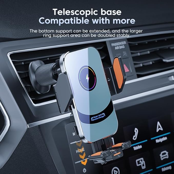 Super Wireless Car Charger Universal Windshield Auto Clamping Car Mount 15W/10W/7.5W/5W Fast Charging Car Phone Mount for iPhone 16 15 14 13 12 Pro Max 11 XS Samsung Galaxy S24 Ultra S23 S22 S21 S20