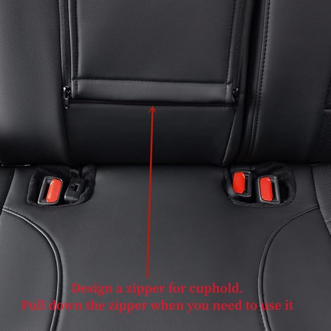coverdream Forester Car Seat Covers Custom Fit for 2009-2013 Subaru Forester Seat Covers,Rear Seat Without Cup Holder,Full Coverage Waterproof Leather Seat Protector(Full Set,Black)