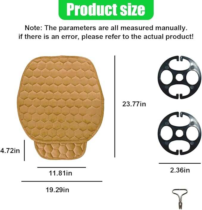 Car Seat Cover, Soft Plush Auto Bottom Seat Covers, Anti Slip Vehicle Front Seat Cushion Protector, Comfortable Car Interior Seats Pad Mat Accessories for Sedan, SUV, Truck (Brown)
