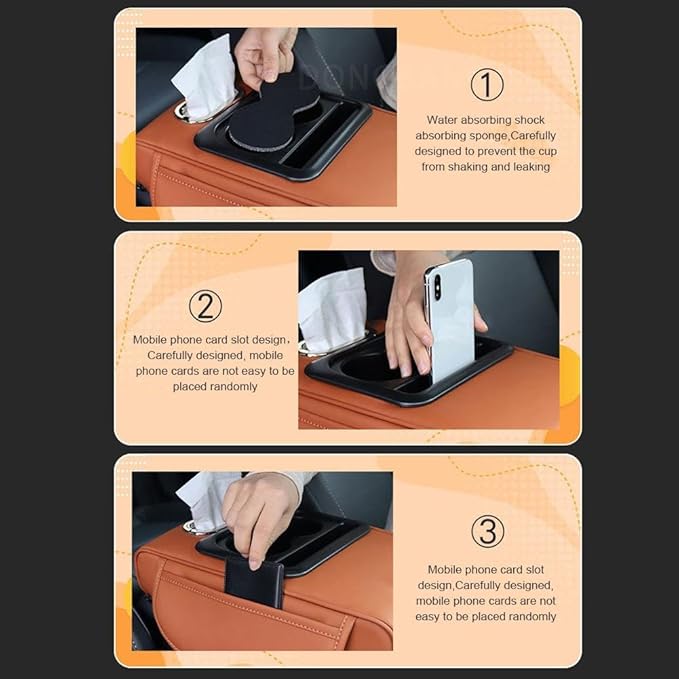 Car Armrest Cushion,5-in-1 Center Console Cover with 2 Storage Bags Cup Holder, Tissue Box Slot, Phone Slot for Car Sedans,Car Interior Accessories for Most Vehicle, SUV, Truck,Cars (Grey)