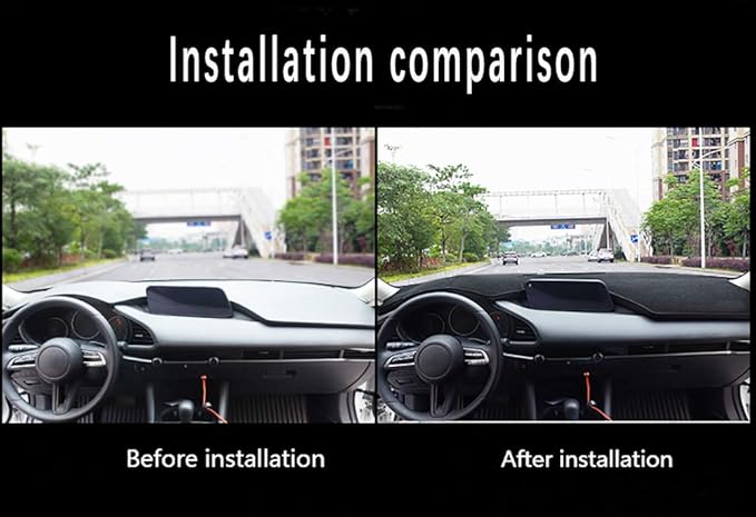 Beerte Black Car Dashboard Center Console Cover Fit for Mazda 3 Sedan&Hatchback 2019 2020 2021 Protector Sunshield Cover Dash Mat Pad (Flannel)