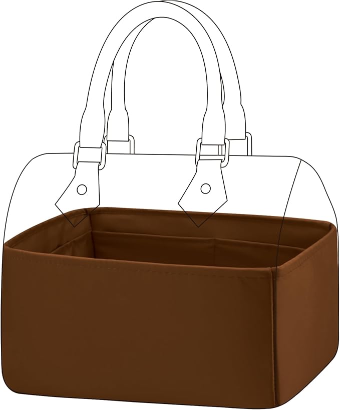 DGAZ Silk Purse Organizer Insert Fits LV Speedy 16/20/25/30/35/45 bags，Silky Smooth Bag Organizer，Luxury Handbag & Tote Shaper（Gold，SP25）