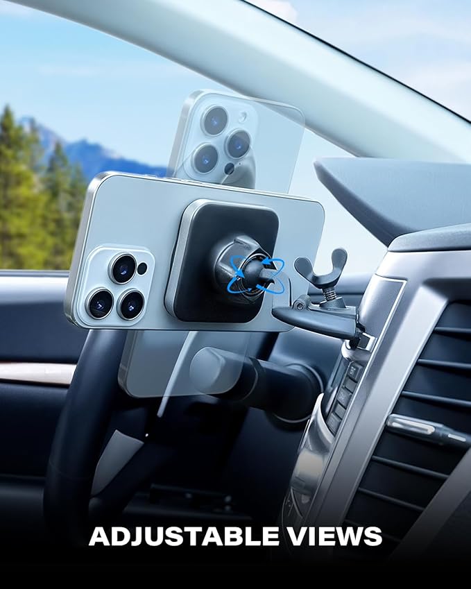 1Zero for Magsafe CD Phone Holder for Car [20 N55 Ultra Strong Magnets] Magnetic CD Player Phone Mount, Stable CD Slot Phone Mount for iPhone 17 16 15 14 13 12 Mini Pro Pro Max Plus & Magsafe Case