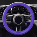 Car Steering Wheel Cover, Silicone Non-Slip Steering Wheel Protector, 13/14/15/16 inch Ultra Thin Steering Wheel Protective Covers for Women Men, Universal Vehicle Accessoriess (Purple)
