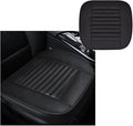 Car Front Bottom Seat Cover, PU Leather Full Wrap Bottom Seat Cushion with Storage Bag, Front Car Bottom Seat Pad Fits for 95% Vehicle, Universal Interior Car Accessories (Black)