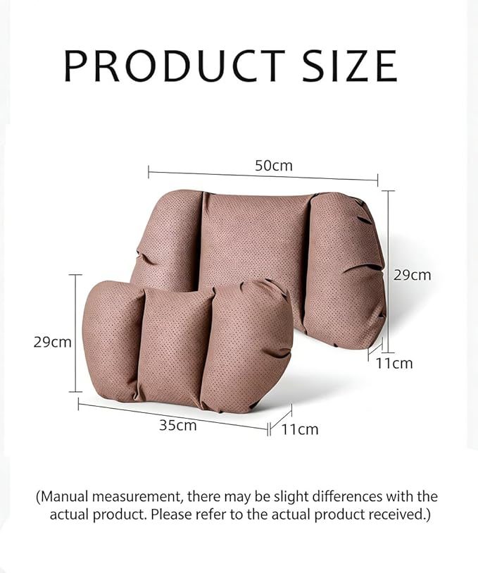 Car Neck Pillow & Lumbar Support for MINI F55 2025-2026 Ergonomic Breathable Mesh Auto Seat Back Cushion Headrest,Black-Lumbar Support