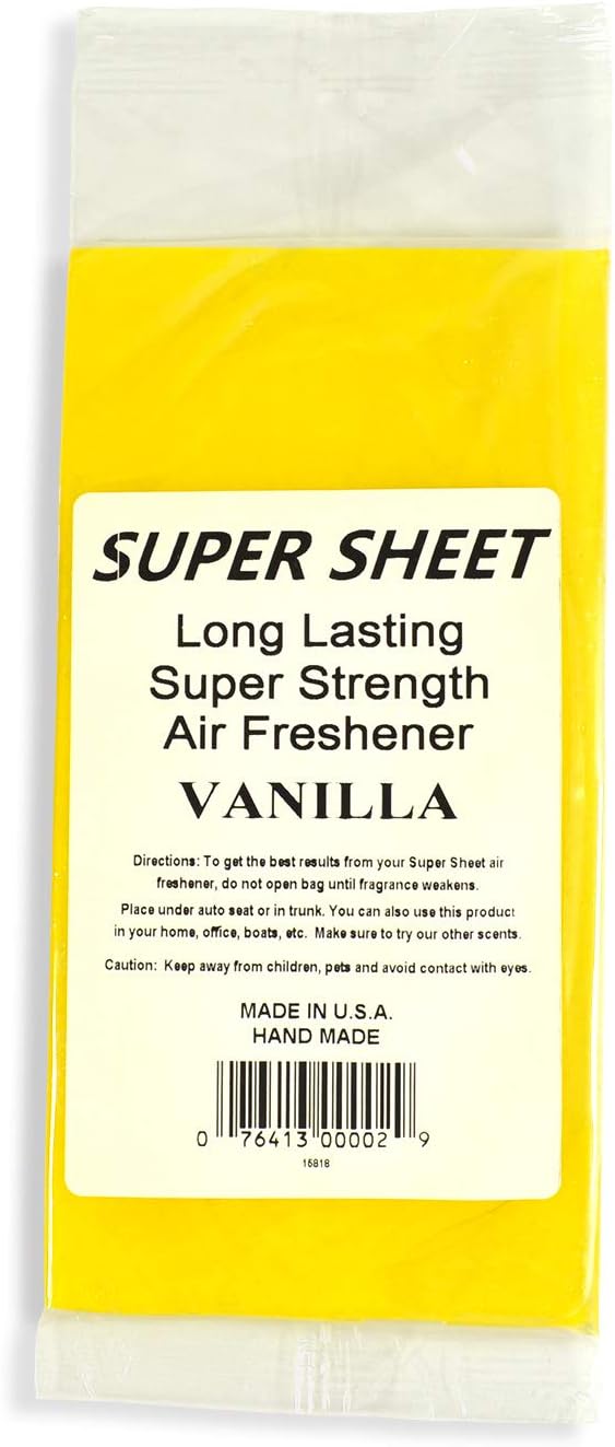Super Sheet Small (7.5"x3.75") Under Seat Car Air Freshener (Vanilla)