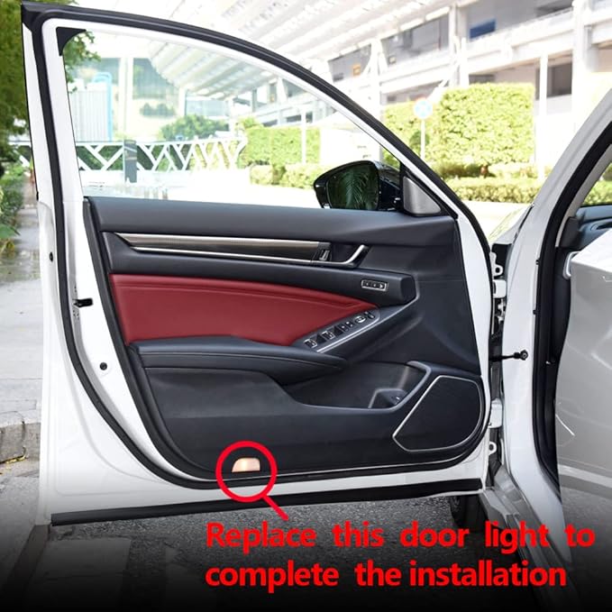 2 Pcs Car LED Projector Door Shadow Light Welcome Light Laser Emblem Logo Lamps Kit Puddle Lights LED Courtesy Step Lights Ground Lamp HD Kit Replacement for (Accord, Accord 7/8 (2008-2012))