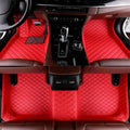Customize Car Floor Mats for 99% Sedan SUV Sports Car All Weather Leather Full Coverage Waterproof Non-Slip Vehicle Lining Pads (red)