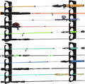 Fishing Rod Rack Pole Wall or Ceiling Storage Holder Hook Keeper Display Hanger Organizer Mount for Garage, Cabin Storeroom Porch and Basement Poles Holds 12 Rods Heavy Duty Metal safe