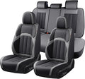 Coverado Car Seat Cover, Cover for Cars Full Seat, Premium Leather, Universal Fit Waterproof Seat Protectors, Car Seat Cushion Non-Slip for Most Cars-BlackGray