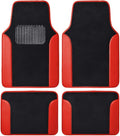 BDK Red All Weather Heavy Duty Car Floor Mats Interior Liners for Auto Van Truck SUV, Heavy Duty All Weather Protection, Fits Front & Rear