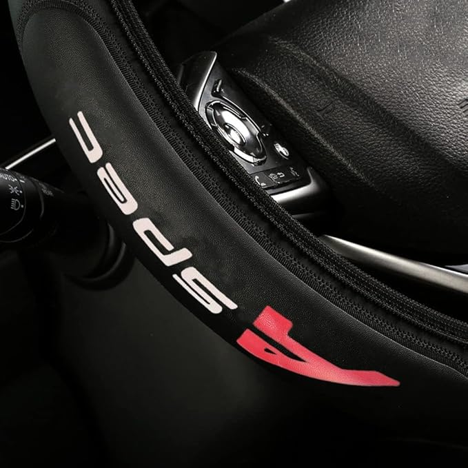 Leather Steering Wheel Cover Compatible with RLX/MDX/ZDX/TLX/TL/RDX A SPEC Universal Size(White) (A)