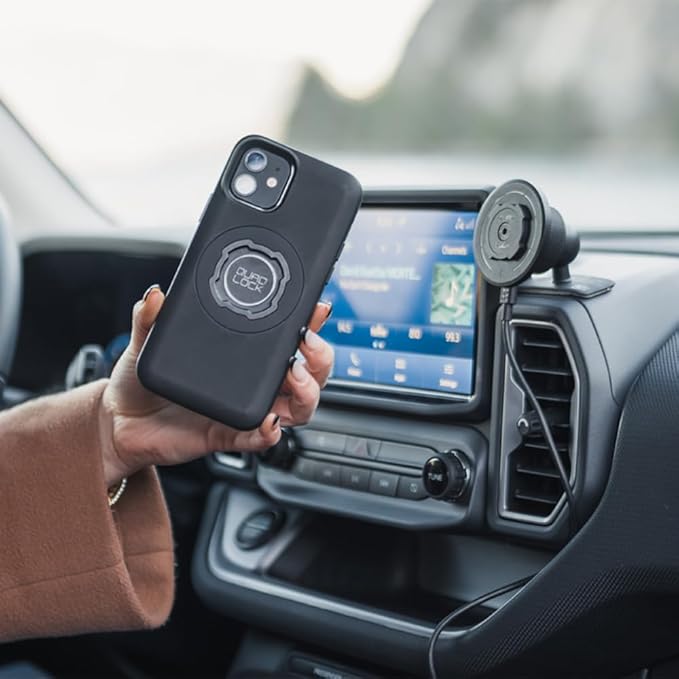 Quad Lock Adhesive Dashboard/Console Car Phone Holder Kit with MAG Wireless Charging Head V2 and MAG Phone Case for iPhone X/XS