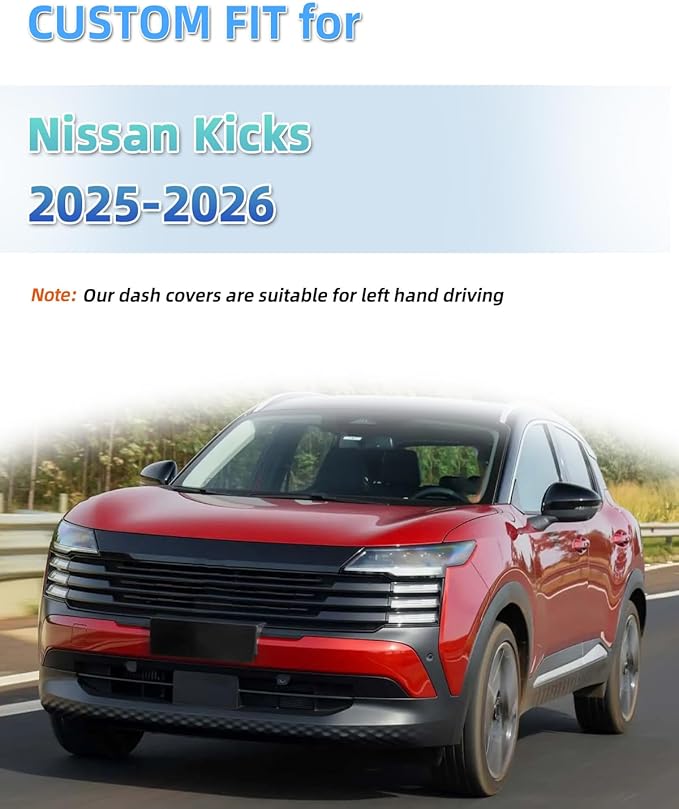 SKYLOTEC Dash Cover Mat Compatible with Nissan Kicks 2025 2026 Accessories (Not for Kicks Play) Nonslip Dashboard Cover Protective Pad