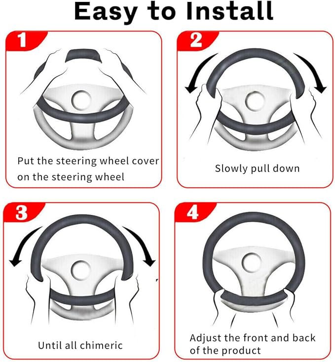 15 inch Car Steering Wheel Cover, Carbon Fiber Microfiber PU Leather Elastic Steering Wheel Protector for Men Women, Anti-Slip Breathable Car Interior Accessories (Purple)