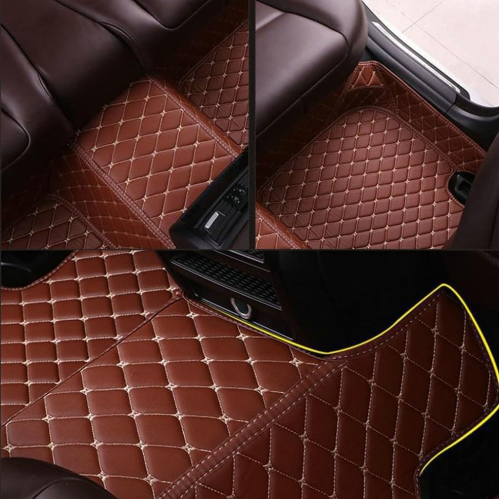 Custom Personalized Floor Mats for Cars，Luxury Full Coverage All Car Floor Mats，Anti-Slip Leather Car Mat Set ，Custom Floor Mats for 99% of Cars, Trucks & SUVs. (Black and White)