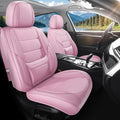 Car Seat Covers Full Set Custom Fit for Ford Escape 2001-2026 - Premium Leather with Lumbar Support, Breathable, Anti-Slip & Excellent Seating Experience (Pink, Full Set)