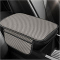 Car Center Console Cover, Cooling Auto Armrest Cushion Pad with 2 Storage Bags, Breathable Elbow Pillow Middle Console Protector, Universal Vehicle Interior Accessories (Grey)