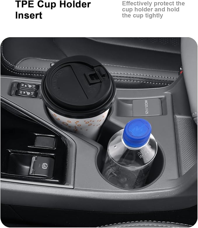 Center Console Organizer Set For 2024-2026 Subaru Crosstrek/Hybrid - 3 Pcs Double-Layer Armrest Box Organizer + Hanging Middle Console Organizer + TPE Cup Holder For 2024-2026 Crosstrek Accessories