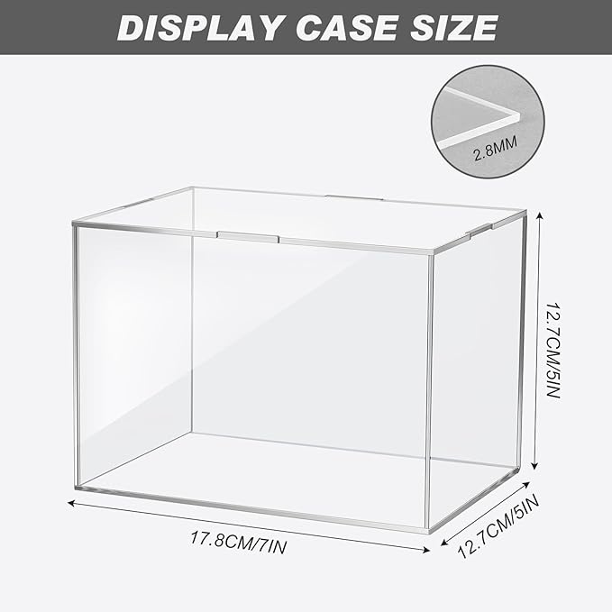 Taiyin 2 Pcs Mini Helmet Display Case, Acrylic Clear Mini Football/ Helmet Display Box Plastic Mini Helmet Protection Holder for Collecting Sports Memorabilia Toy 5 x 5 x 7''