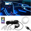 Zpana Car LED Interior Strip Light with APP Control, 16 Million Colors 5-in-1 RGB Sound Active Ambient Light with 236" Fiber Optic, Auto Inside USB Atmosphere Light Strip, Universal Fit