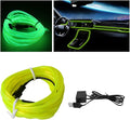 EL Wire Interior LED Strip Lights, 10FT USB Auto Neon Light With Sewing Edge, Electroluminescent Ambient Lighting Kit, Fuse Protection, Car Decoration Accessories (Ice Green)