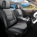 Car Seat Covers Full Set Custom Fit for Ford Fiesta 2011-2019 - Premium Leather with Lumbar Support, Breathable, Anti-Slip & Excellent Seating Experience (Black&Gray, Full Set)