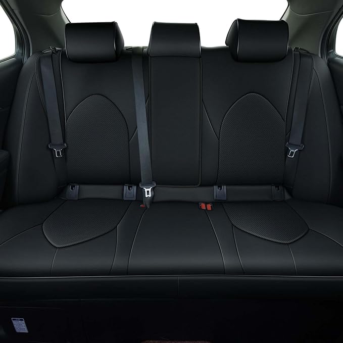 AOMSAZTO Custom Fit Seat Covers for Toyota Camry 2020 2021 2022 2023 2024 (TRD) Leather Camry Seat Protector Full Set Black