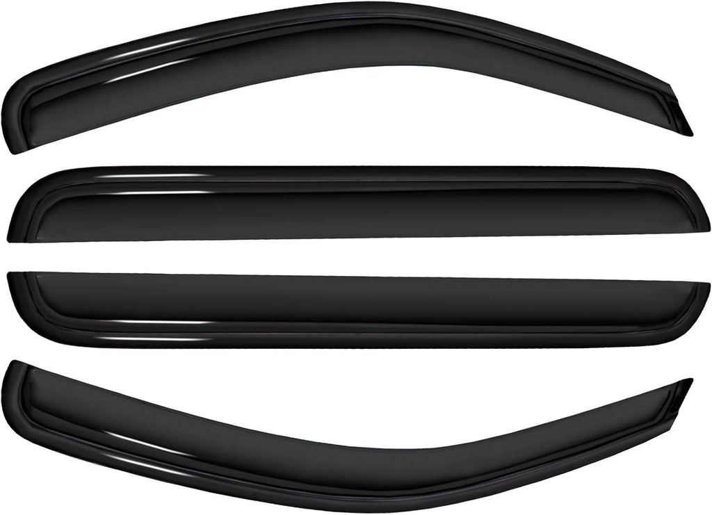 4pc Sun Rain Guards Window Visor Wind Deflector Compatible with 05-12 Nissan Pathfinder Smoke
