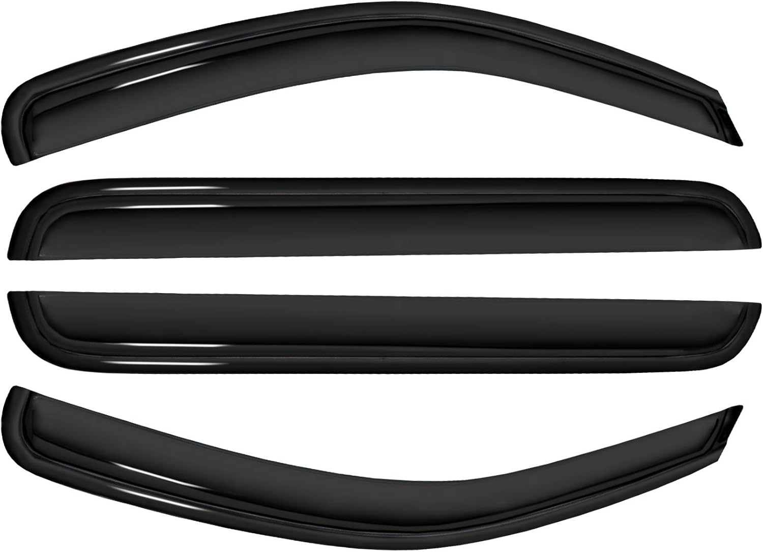 4pc Sun Rain Guards Window Visor Wind Deflector Compatible with 05-12 Nissan Pathfinder Smoke