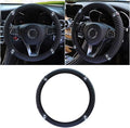 Bling Soft Leather Steering Wheel Cover, 15 Inch Colorful Rhinestones Auto Elastic Protector with Crystal Diamond for Women Girls, Car Accessories for Most Cars, SUVs (Black)