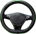 Mayco Bell Flat Bottom Steering Wheel Cover Anti-Slip,Safety,Soft,Breathable,Durable,Full Surround,Comfortable Grip Microfiber Leather (D Shape, Green)