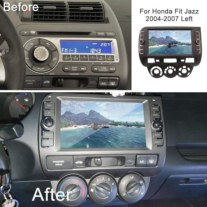 for Honda Fit Jazz Radio 2004-2007 Android 13 Car Stereo, 8” IPS Touch Screen GPS Navigation for Car Head Unit Built-in DSP Wireless/Wired Carplay Android Auto with Free Rear Camera (2GB RAM+32GB ROM)