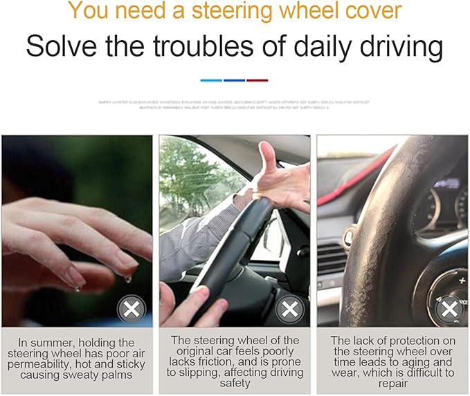 LoyaForba Car Steering Wheel Cover, Universal 14.5-15 Inch, Soft Anti-Slip Neoprene Protector for Steering Wheel, Breathable Odorless and Elastic Stretch, Car Accessory for SUV, Van, Truck (Beige)