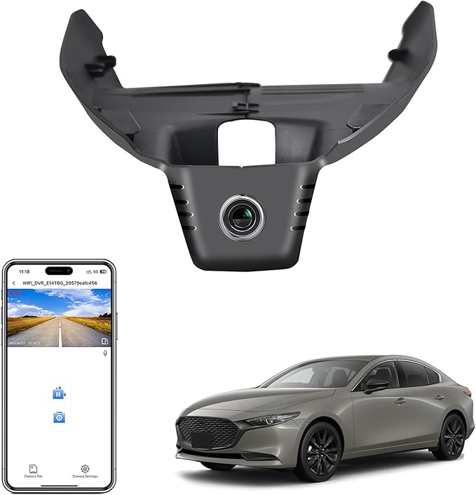 Mangoal 4K Dash Cam Custom fit for Mazda 3 2024 2025 2026(Model B), UHD 2160P Video, Free App & WiFi, 64GB Card