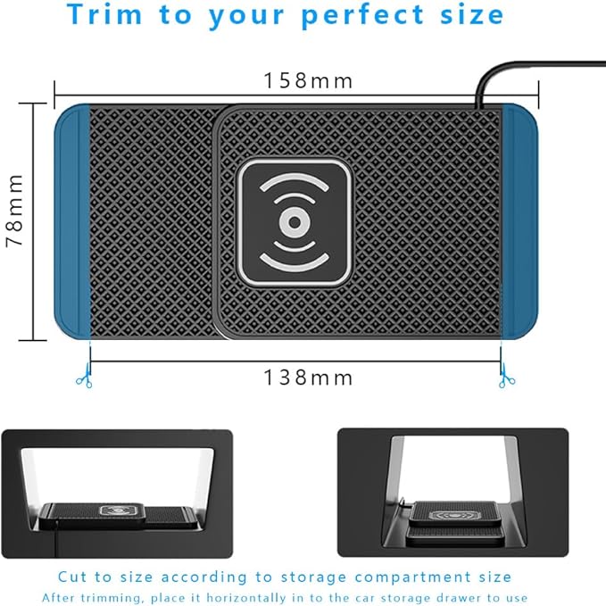 Wireless Charging Pad for Car for Ineos Automotive Grenadier 2023-2025, Non-Slip Type C/USB 20W Fast Phone Charging Pad DIY Trim-to-Fit No Interior Damage,B&Type-C