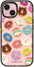CASETiFY Impact Case for iPhone 15 [8.2ft 4X Military Grade Drop Protection/Compatible with Magsafe] - Donuts - Clear Black