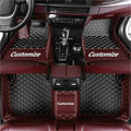 Custom Car Mats All Weather Fit Automotive Floor Mats PU Leather Protector Mat for Most Sedan, SUV, Truck Floor Mats (Black and Coffee Side)