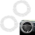 100 PCS Car Disposable Steering Wheel Covers, Plastic Transparent Car Steering Wheel Covers with Elastic Trims, Universal for Most Cars