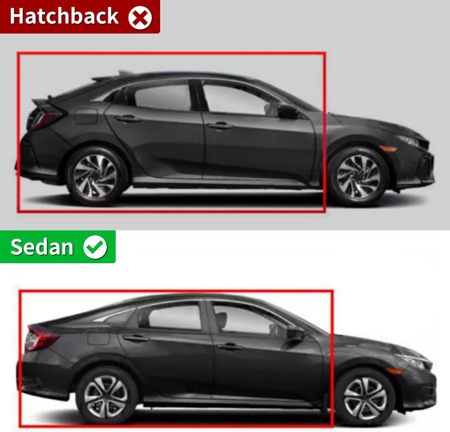 Rain Guards Side Window Visor Vent Outside Mount, 4PCS Fits for Honda Civic 4 Door Sedan 2016 2017 2018 2019 2020 2021 Model Only
