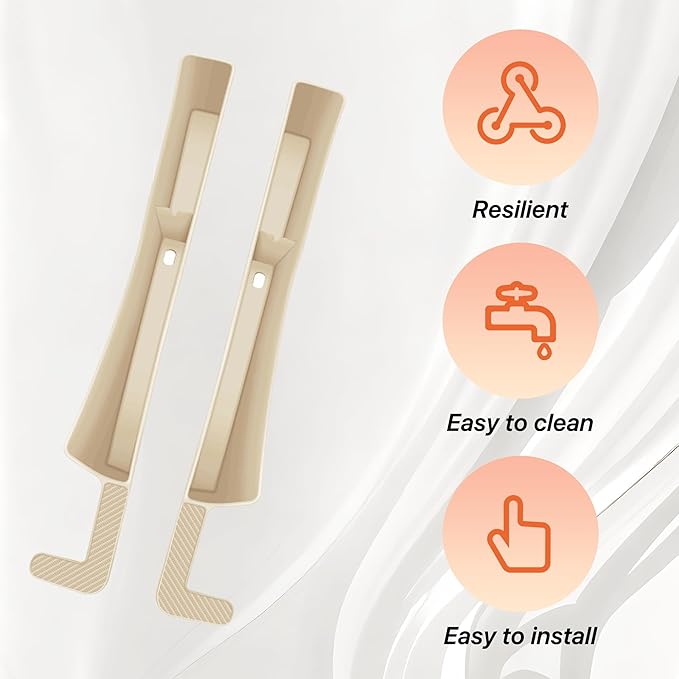 2PCS Car Seat Gap Filler, Anti-Drop Vehicle Console Crevice Blocker with 2 Storage Areas, Seat Side Seam Organizer Plug from Droping, Universal Automotive Interior Accessories (Beige)