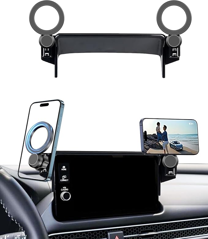 Magnetic Car Phone Mount for Honda HR-V HRV 2023-2026/CR-V CRV 2023 2024 2025 2026 Accessories,for MagSafe Strong Magnets Cell Phone Holder 7/9-Inch Screen Cradles,with Portable Phone Gripper