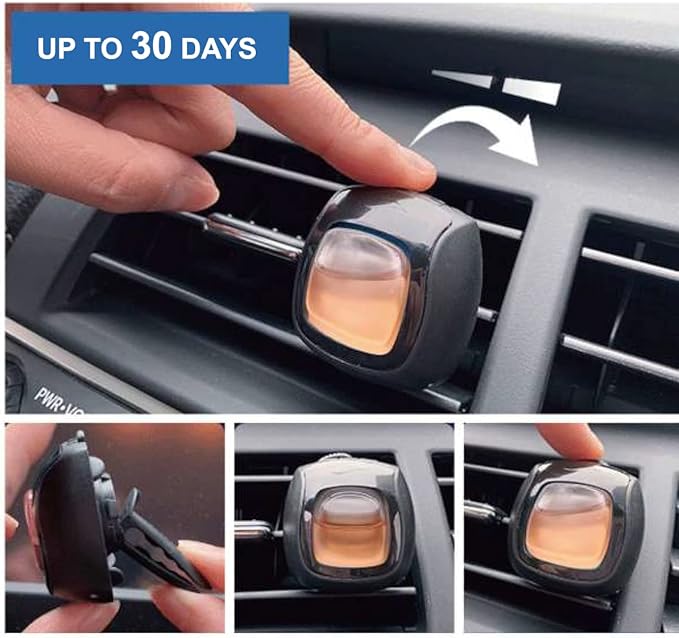 Car Air Fresheners Vent Clips, Essential Car Odor Eliminator, Perfect Scented Car Accessories, for Long Lasting Fragrance up to 30 Days, 0.07 FL.OZ (Strawberry, 2 Packs)